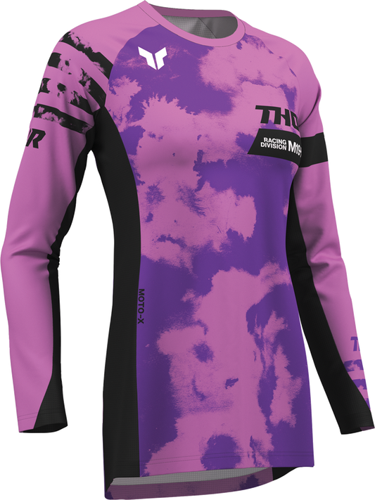 THOR Women’s Launchmode Bleach Jersey XL, featuring a stylish white and black jersey with bold branding and sporty design.
