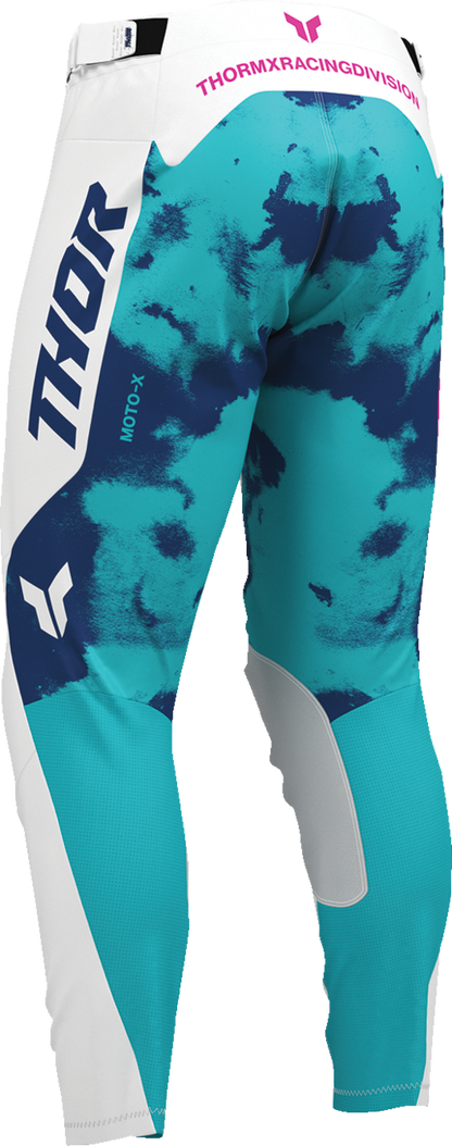 THOR Launchmode bleach pants in white and aqua, US size 30, featuring a casual design and sporty style, part number 2901-12313.