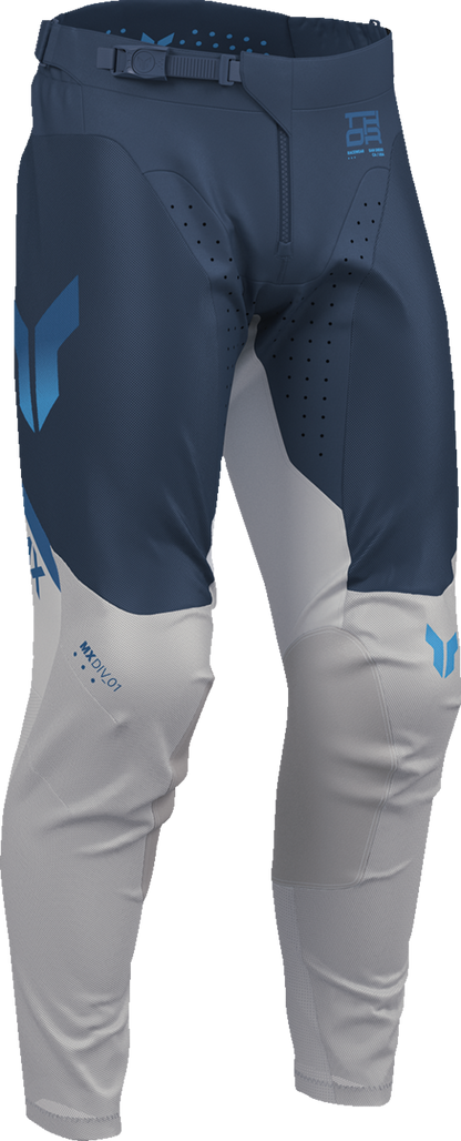 THOR Launchmode Air Raptor Pants in midnight gray, US size 28, featuring lightweight, breathable motocross riding gear.