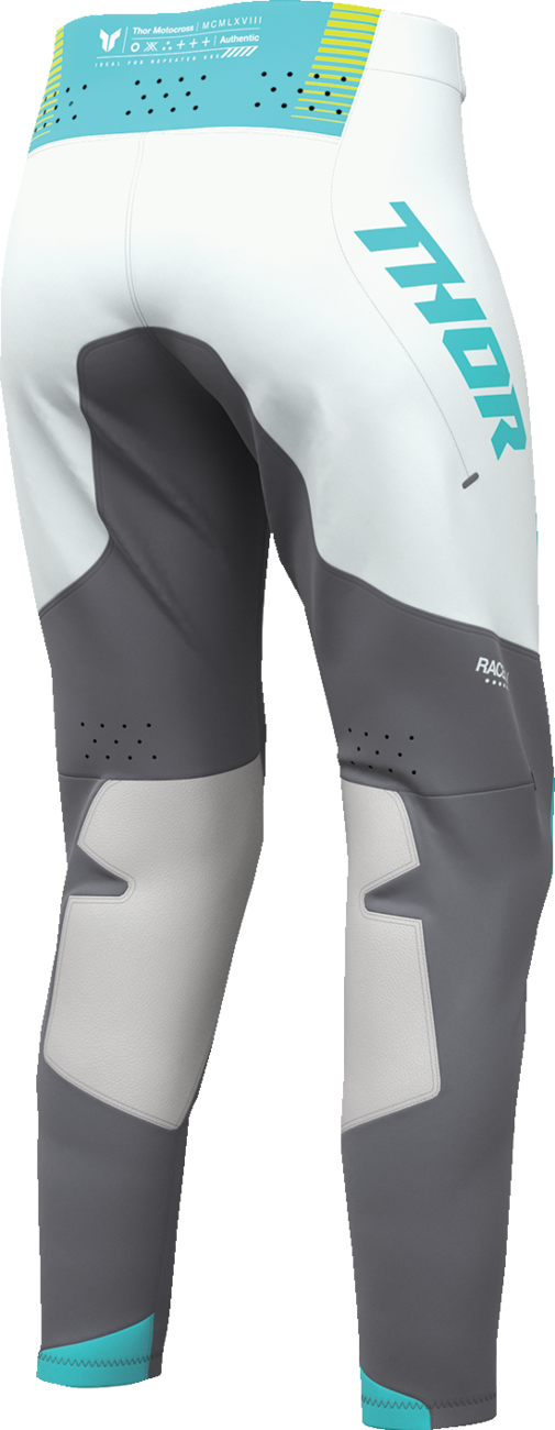 THOR Women's Sportmode Velocity Pants in gray and aqua, athletic sport pants with sleek design and comfortable fit.