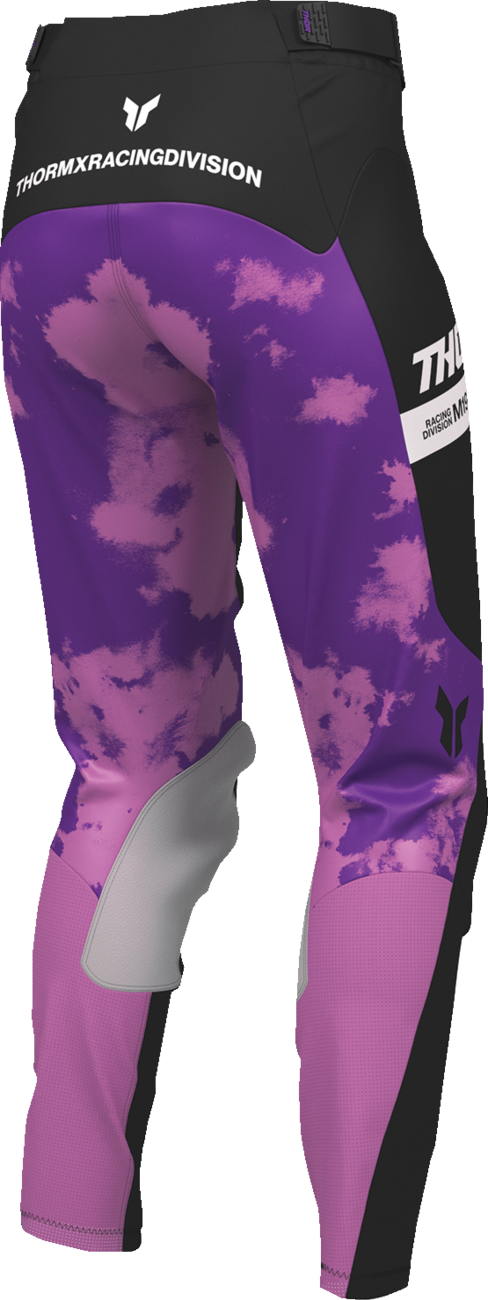 THOR Women's Launchmode Bleach Pants in black and orchid color, US size 3/4, featuring a stylish, distressed design.