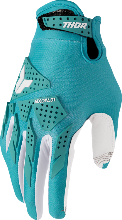 THOR Women's Launchmode XP Aqua gloves in size XL, featuring breathable fabric and secure wrist closure, designed for riding comfort.