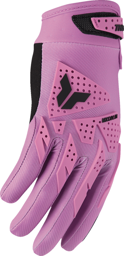 THOR Women's Launchmode XP Gloves in orchid, large size, made of durable polyester and TPR construction, shown in the image.