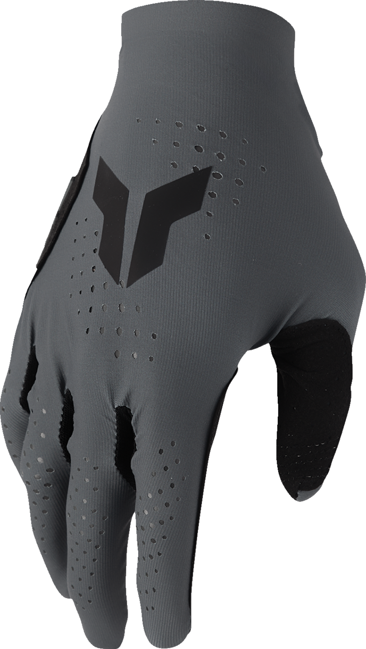 THOR Sportmode Vented Iconic Gloves in 2XL size, charcoal color, featuring breathable design and protective padding for motorcycling.