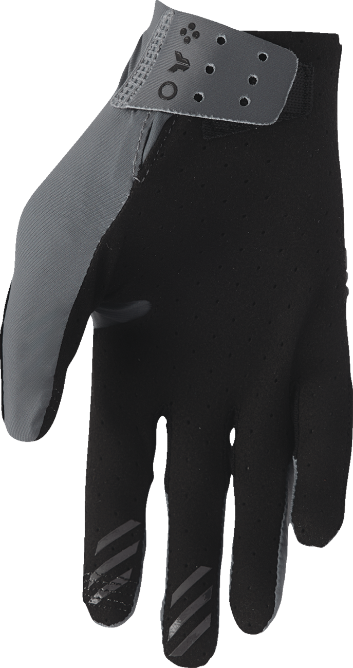 Thor Sportmode Vented Iconic Gloves in charcoal, 2XL size, designed for motocross and riding comfort.