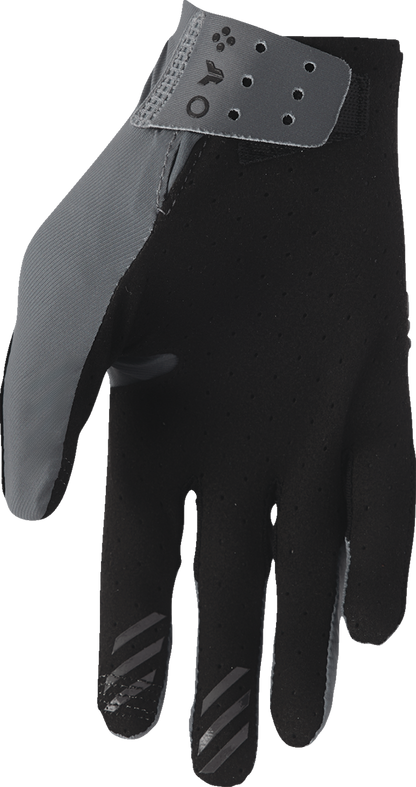 Thor Sportmode Vented Iconic Gloves in charcoal, 2XL size, designed for motocross and riding comfort.