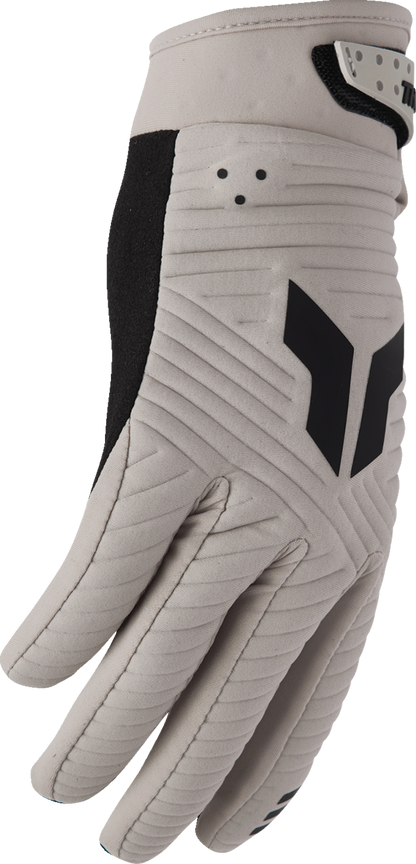 THOR Launchmode CW gloves in sand color, size XL, featuring durable construction and secure fit for motocross riding.