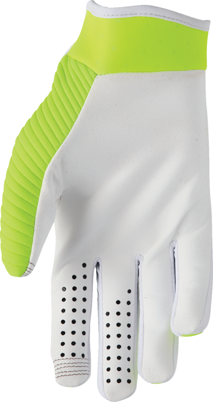 THOR Launchmode CW gloves in acid color, size 2XL, featuring durable construction and flexible grip for motorcycle riding.
