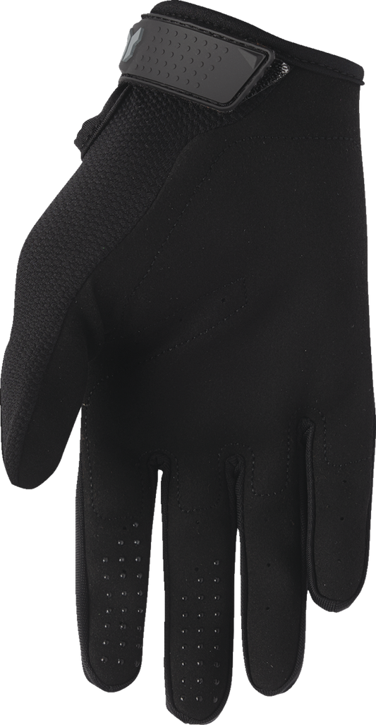 Black THOR Ridemode Static Gloves in medium size with reinforced palms and adjustable wrist straps.