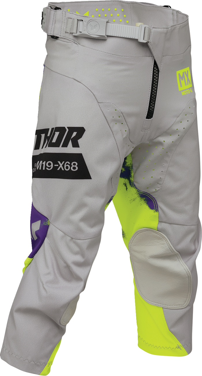 Thor Youth Launchmode Bleach Pants in gray and acid wash, US size 28, featuring a casual, trendy fit and unique distressed details.