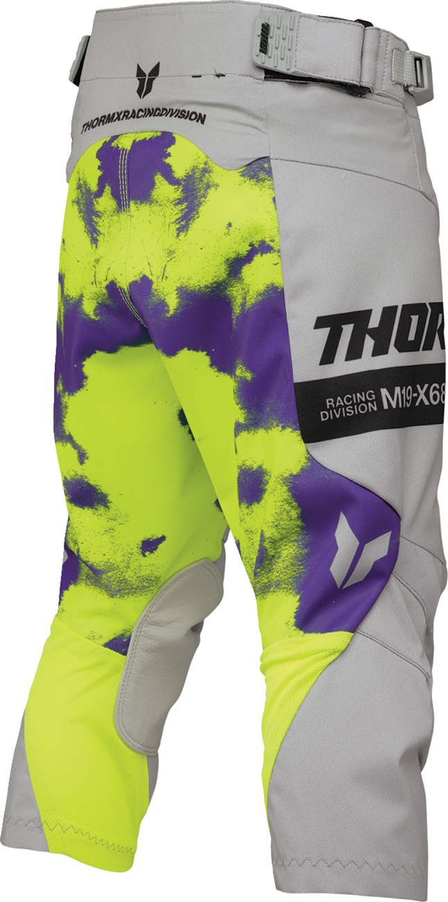 Gray acid wash THOR Youth Launchmode Bleach Pants in US size 28, featuring casual, distressed denim style.