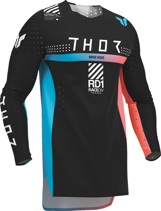 Black THOR Sportmode Synth Jersey, large size, featuring sleek design and athletic fit, ideal for cycling or sports activities.