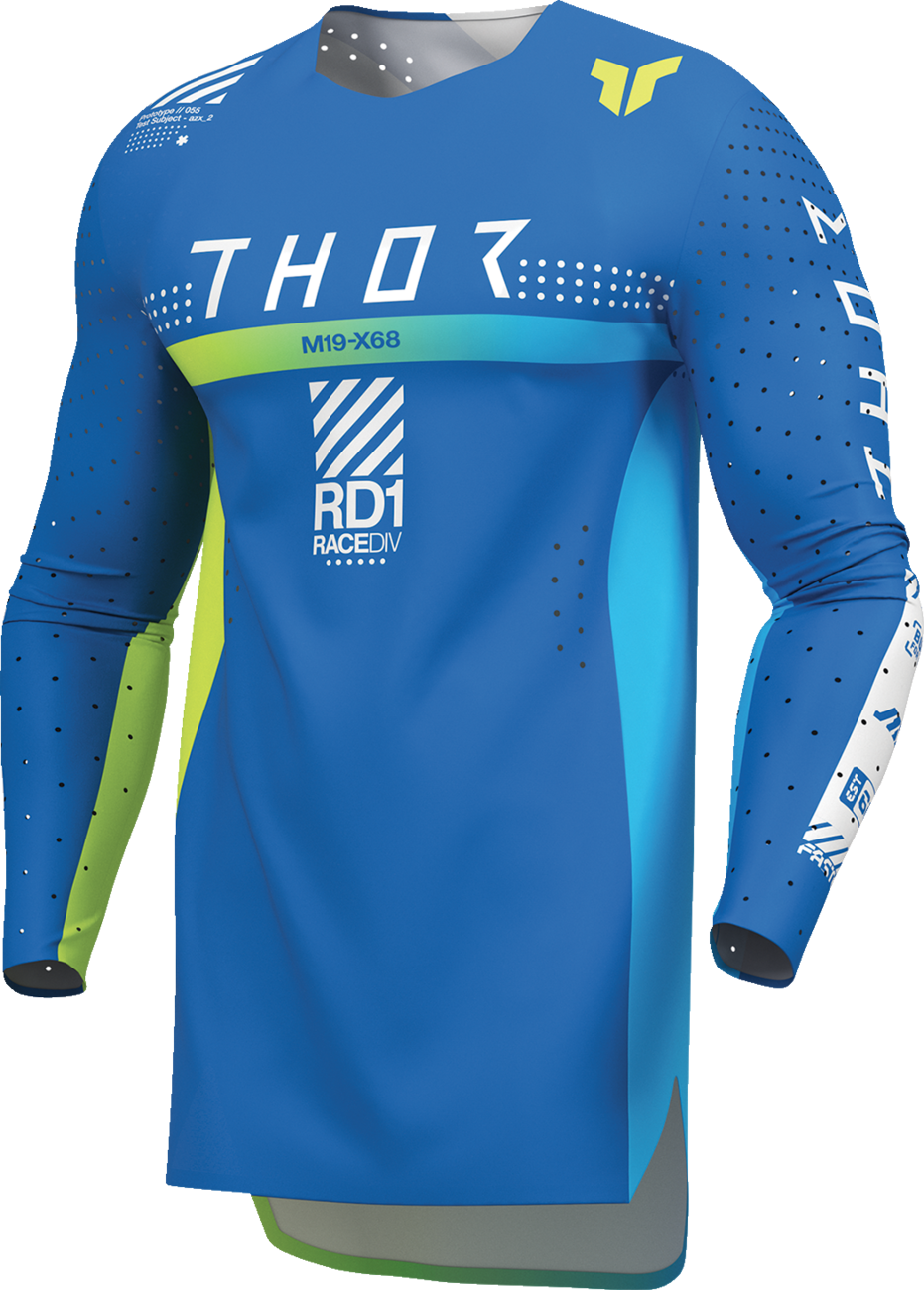 Blue THOR Sportmode Synth Jersey in XL size, featuring breathable fabric and athletic design for motocross riding.