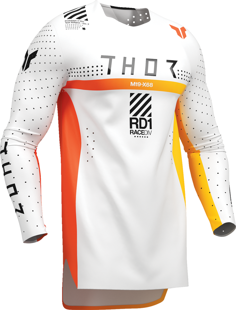 White THOR Sportmode Synth Jersey 2XL, lightweight cycling jersey with breathable fabric and sleek design.