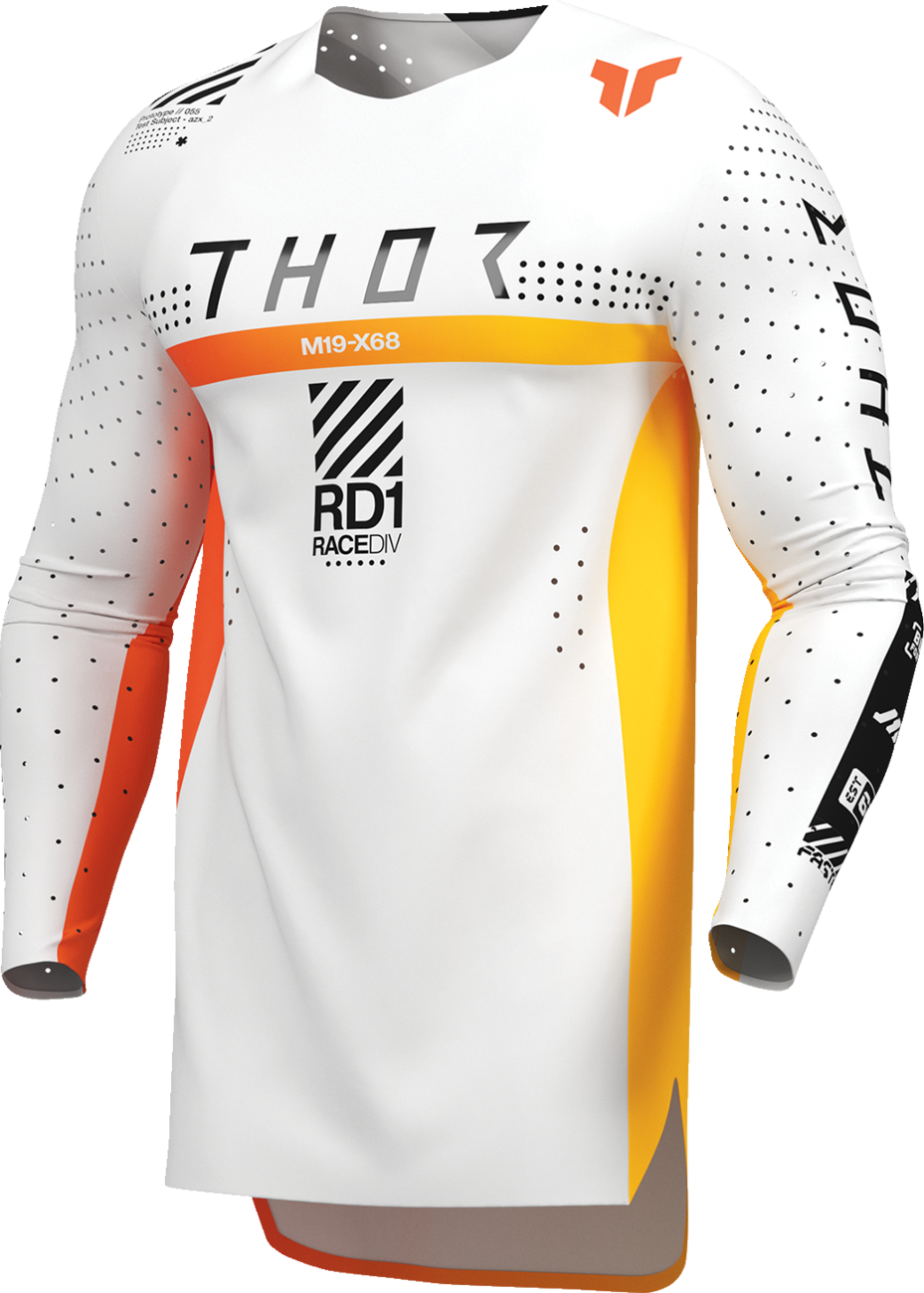White THOR Sportmode Synth Jersey in 2XL with sleek design and breathable fabric, perfect for motocross riding.