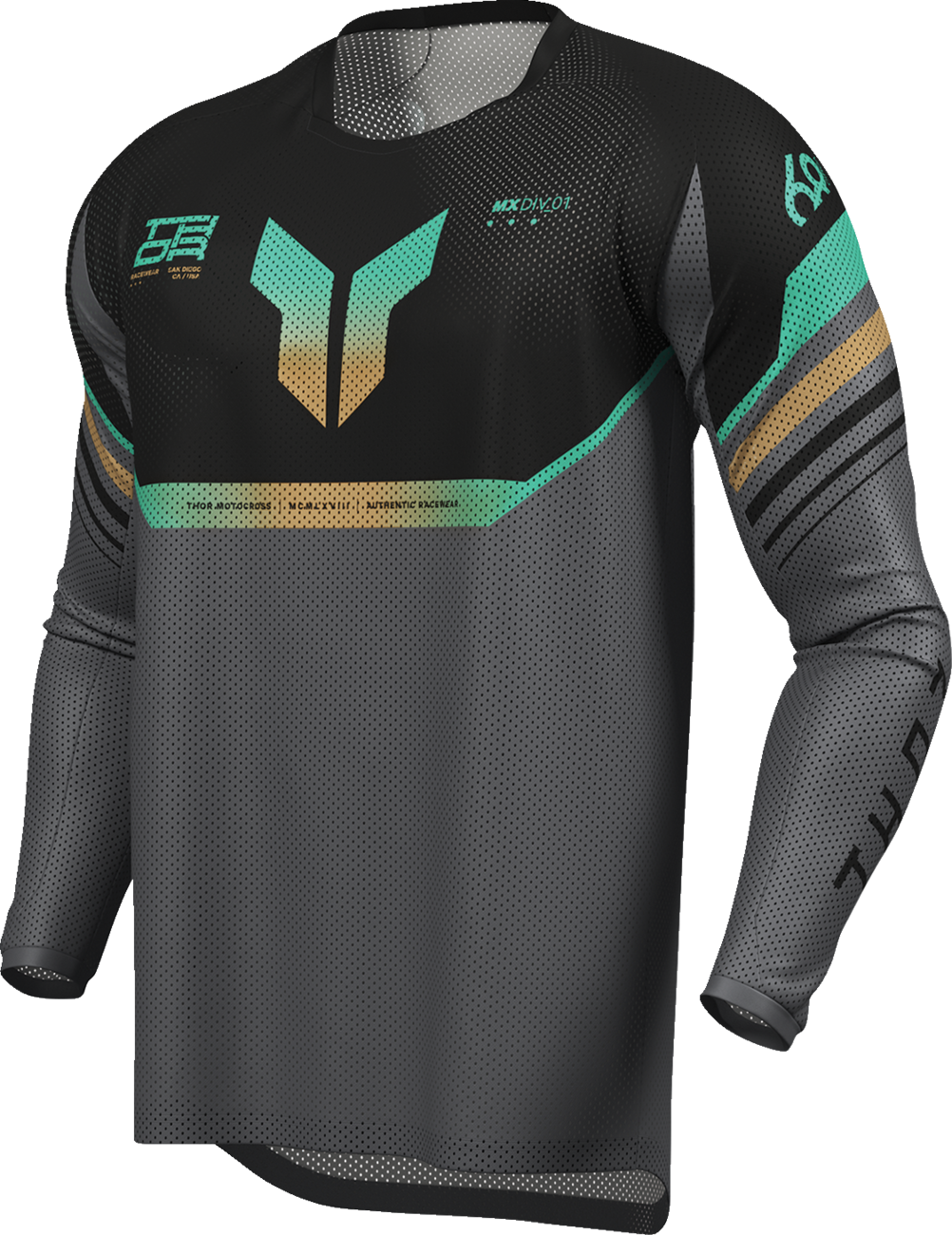THOR, THOR Launchmode Air Raptor Jersey Large Black/Charcoal - Part Number 2910-8432