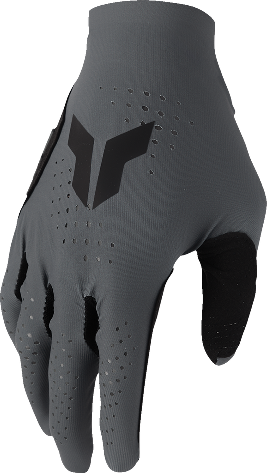 THOR Sportmode Vented Iconic Gloves in charcoal, large size, with breathable design and textured palm for motorcycle riding.