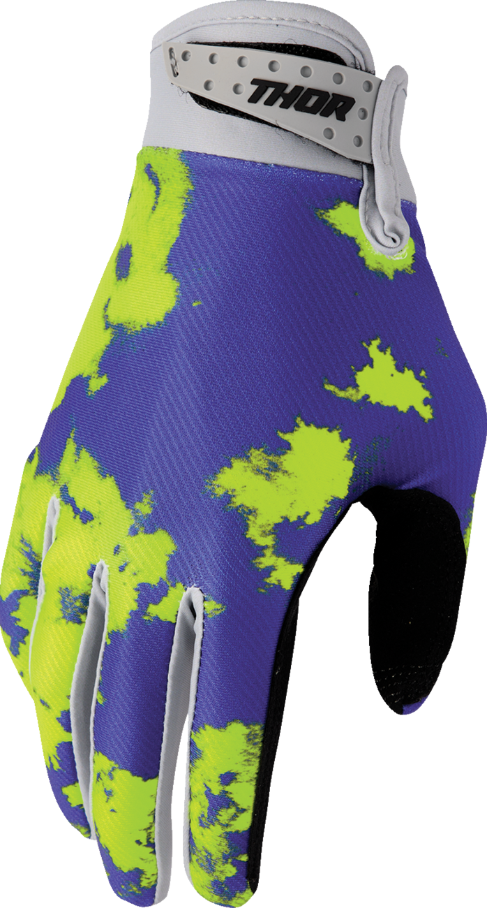 Gray small THOR Launchmode bleach gloves with reinforced palms and adjustable cuffs for chemical protection and durability.