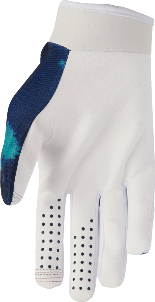 THOR, THOR Launchmode Bleach Gloves White/Aqua XS - Comfortable and Durable Motorcycle Gloves