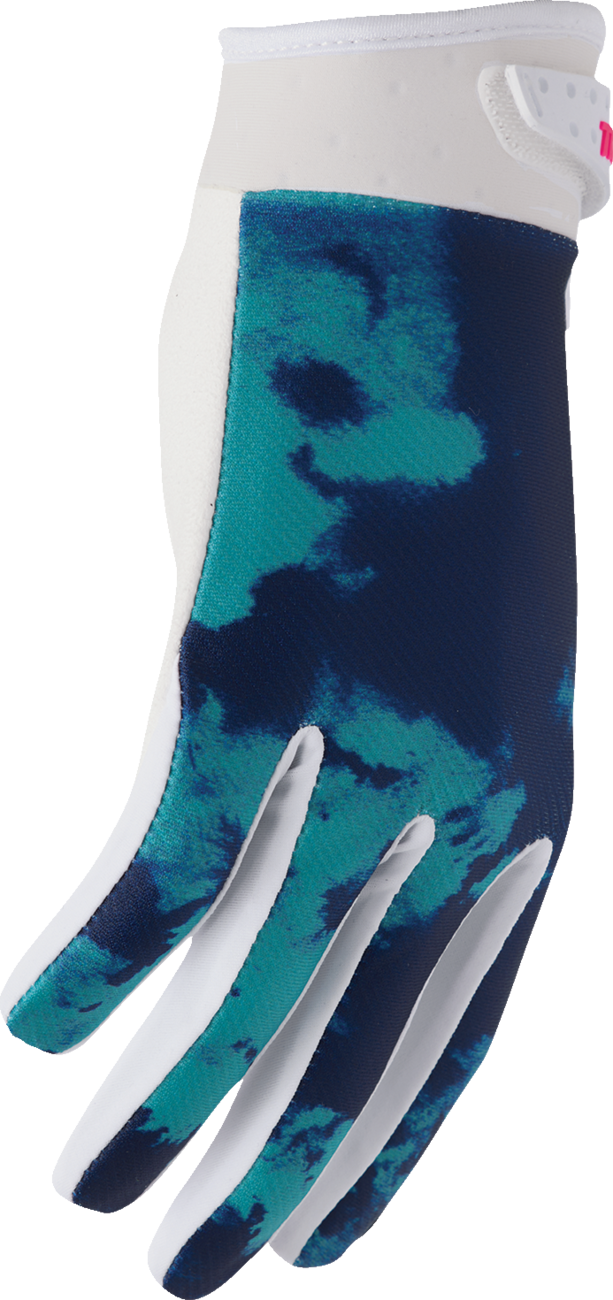THOR, THOR Launchmode Bleach Gloves White/Aqua XS - Comfortable and Durable Motorcycle Gloves