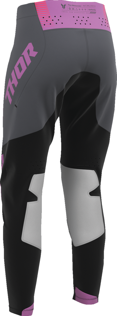 Black and orchid THOR Women’s Sportmode Velocity Pants, US 5/6, featuring athletic fit and branded details.