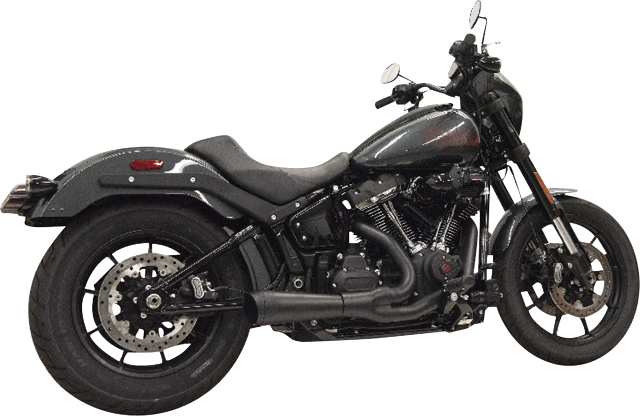 Chrome BASSANI XHAUST 2-into-1 Ripper exhaust system with megaphone muffler for M8 Softail motorcycle.