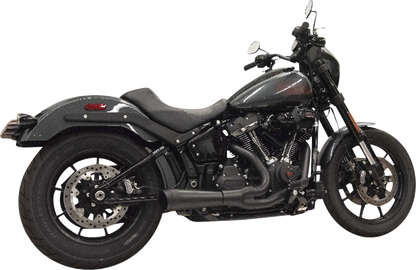Chrome BASSANI XHAUST 2-into-1 Ripper exhaust system with megaphone muffler for M8 Softail motorcycle.