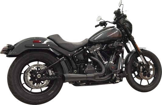 Chrome BASSANI XHAUST 2-into-1 Ripper exhaust system with megaphone muffler for M8 Softail motorcycle.