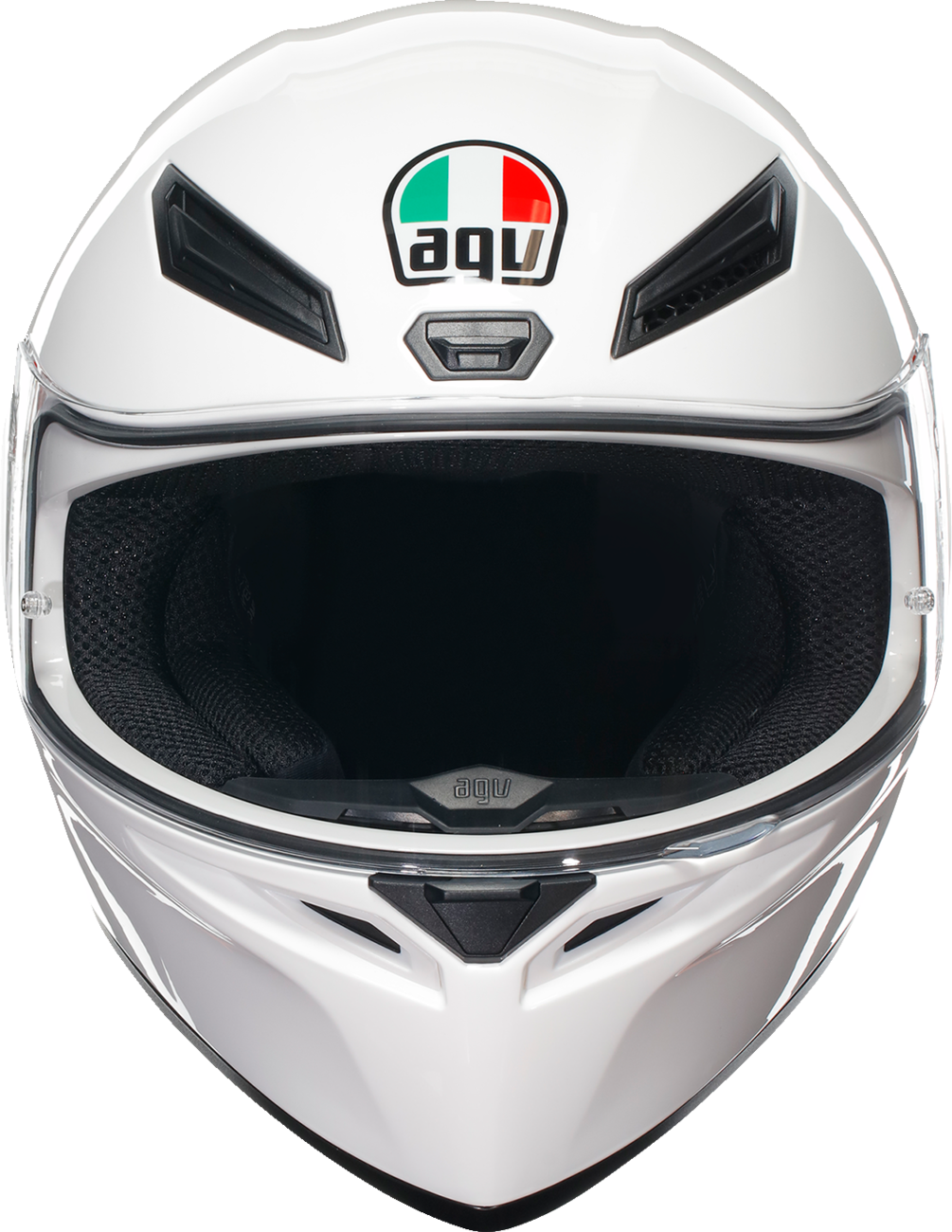 AGV K1 S white helmet with XS size showing aerodynamic design and ventilation features for safety and comfort.