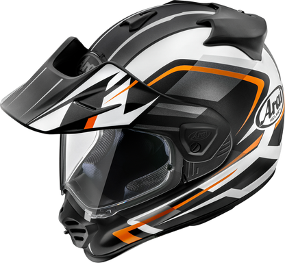 ARAI XD-5 Discovery motorcycle helmet in orange frost color, size XL, with detailed design and ventilation features.