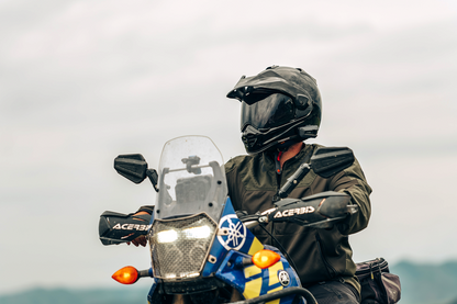 Black ARAI XD-5 helmet in large size, featuring aerodynamic design and secure fit for motorcycle riding.