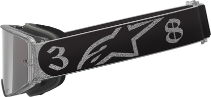 Alpinestars Supertech Goggle Deegan 38 XXV with silver mirror lenses, featuring a sleek race-inspired design and adjustable strap.