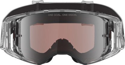 Alpinestars Supertech Goggle Deegan 38 XXV with silver mirror lens for motocross, featuring a sleek design and adjustable strap.