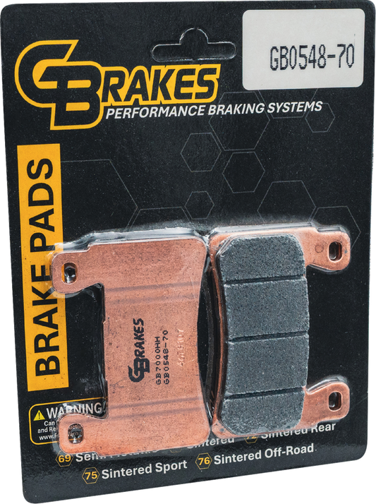 GBRAKES Front Sintered Brake Pads GB0548-70 for Motorcycles - Reliable Performance and Durability