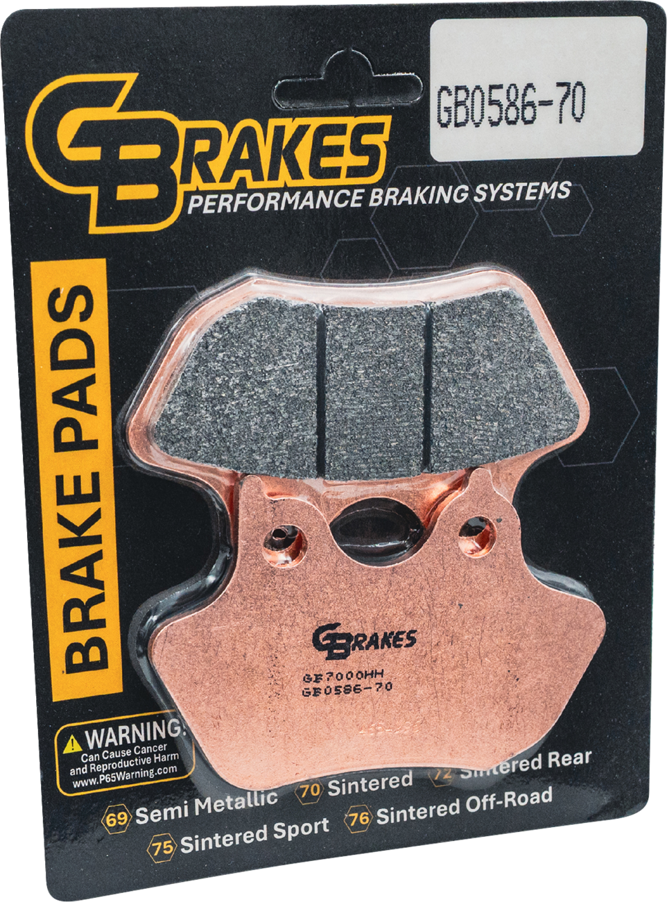 GBRAKES Sintered Brake Pads GB0586-70 for Motorcycle Front and Rear