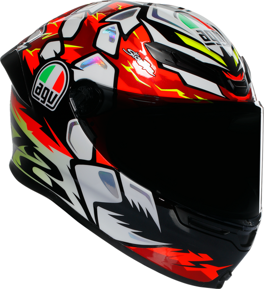 AGV K6 S Bezzecchi 2024 motorcycle helmet in XL with carbon-aramid shell, ventilation, and safety features.