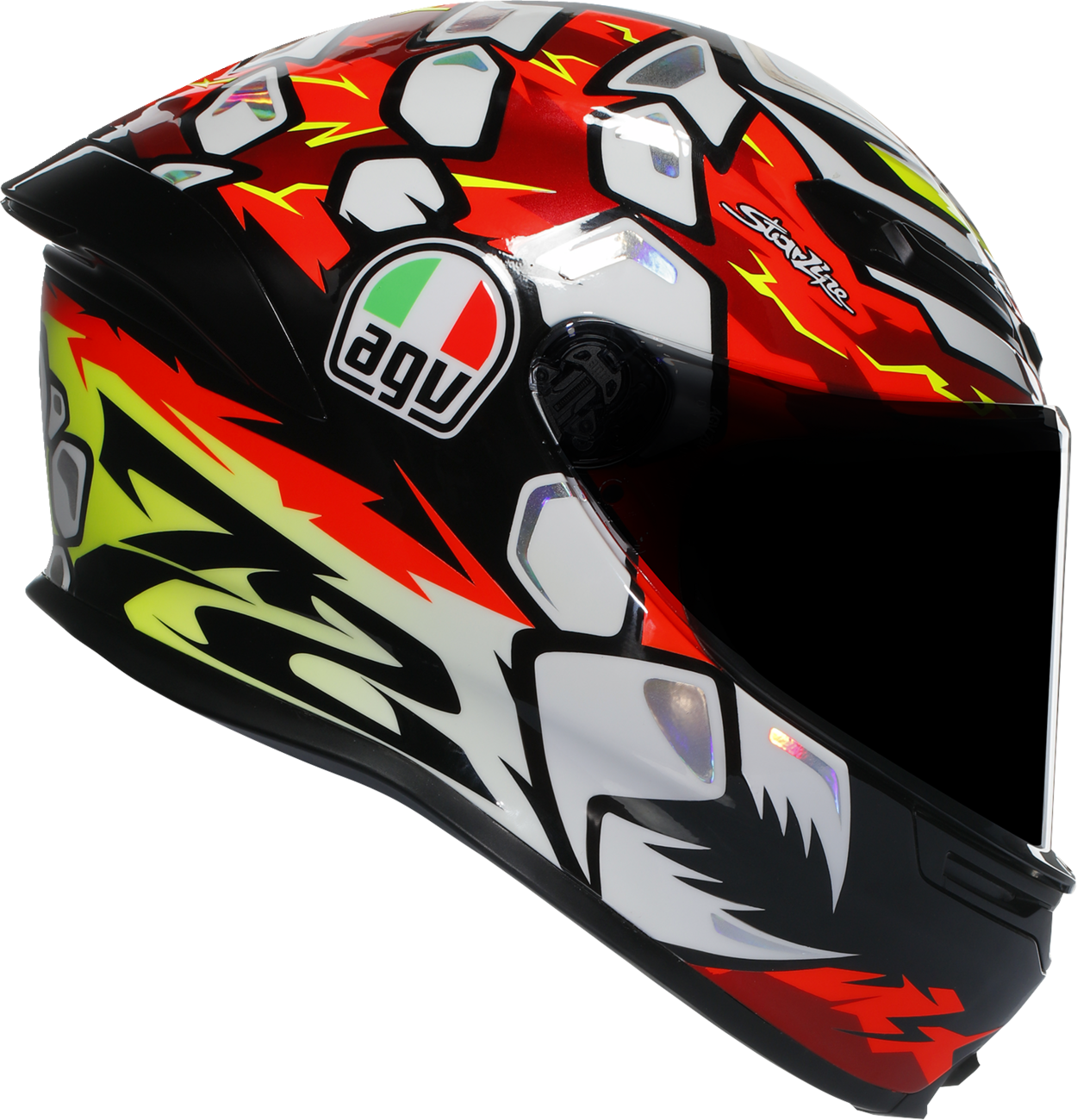 AGV K6 S Bezzecchi 2024 motorcycle helmet with carbon-aramid shell, ventilation, and safety features in XL size.