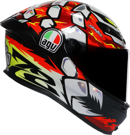 AGV K6 S Bezzecchi 2024 motorcycle helmet with carbon-aramid shell, ventilation, and safety features in XL size.