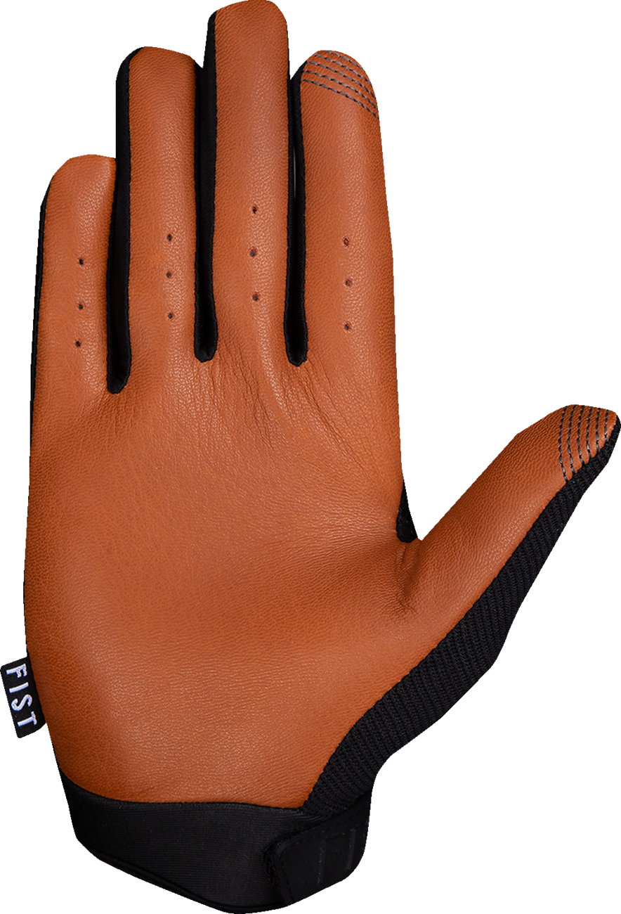 FIST HANDWEAR Moto Hybrid Leather Gloves in tan, medium size, featuring durable leather construction and ergonomic design.