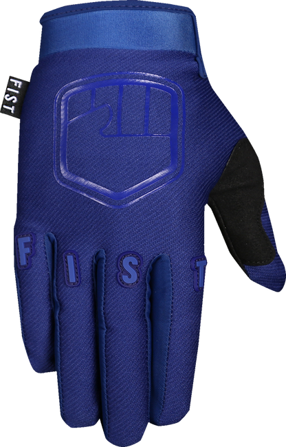 FIST HANDWEAR Youth Strapped Stocker Gloves in blue, small size, with adjustable straps and padded palms for training or weightlifting.
