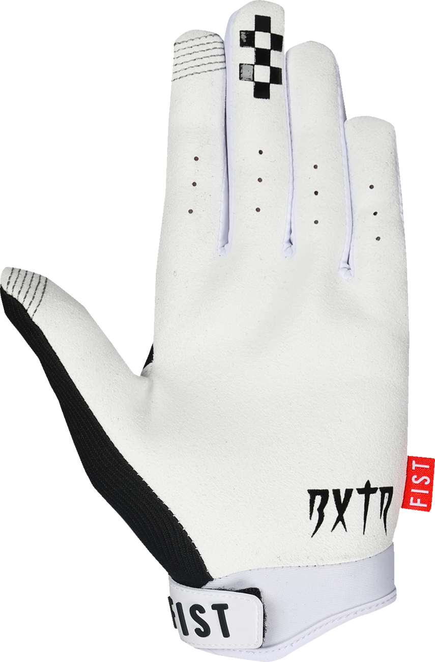 FIST HANDWEAR Strapped Baxter Maiwald Red Label Soaring Eagle gloves in red, featuring leather straps and detailed eagle design.