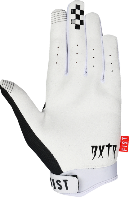 FIST HANDWEAR Strapped Baxter Maiwald Red Label Soaring Eagle gloves in red, featuring leather straps and detailed eagle design.