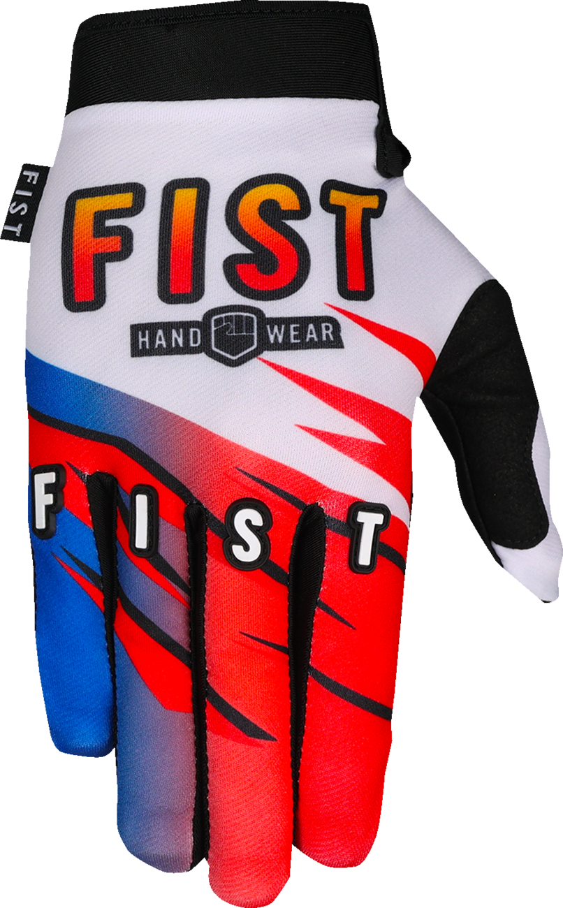 FIST HANDWEAR Strapped 90's gloves in white with pre-curved Clarino® palm and max grip, size XL, for enhanced hand protection.
