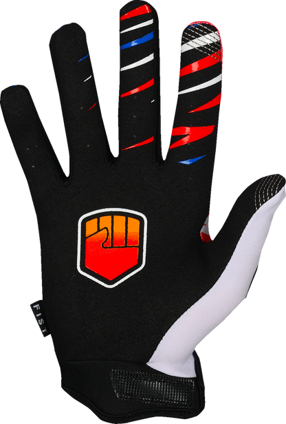 White FIST HANDWEAR Strapped 90's gloves with pre-curved Clarino® palm and Max Grip, shown in XL size.
