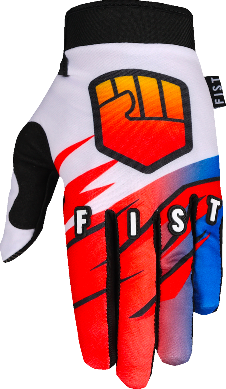 White FIST HANDWEAR Strapped 90's Gloves XL with pre-curved Clarino® palm and max grip for enhanced training and workout performance.