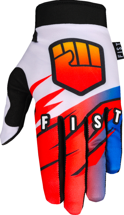 White FIST HANDWEAR Strapped 90's Gloves XL with pre-curved Clarino® palm and max grip for enhanced training and workout performance.