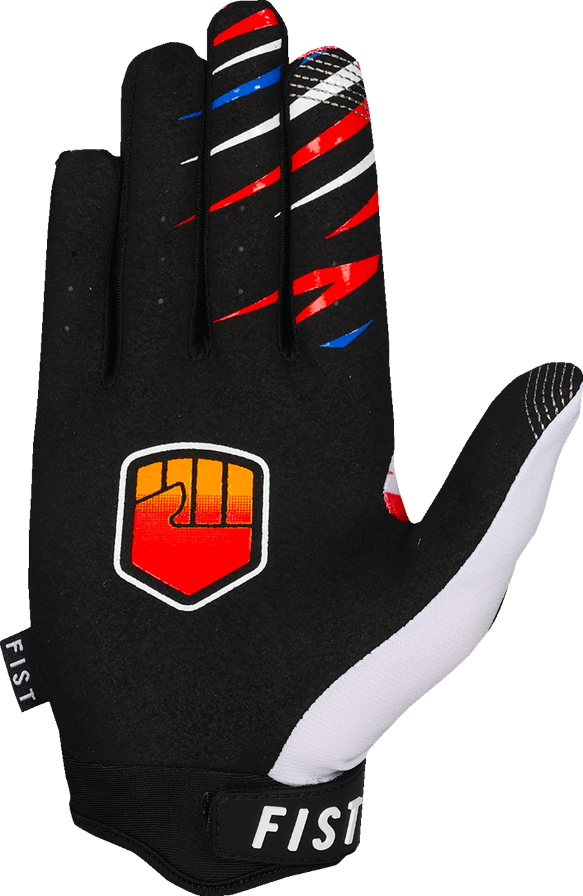 FIST HANDWEAR Strapped 90's gloves in white with pre-curved Clarino® palm and max grip, XL size, on a plain background.