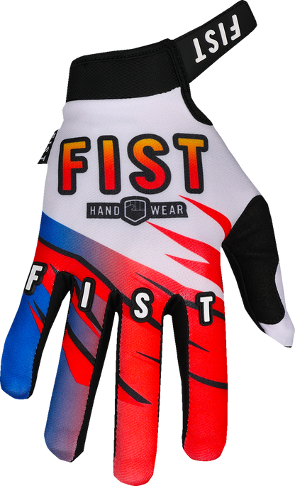FIST HANDWEAR Strapped 90's gloves in white with pre-curved Clarino® palm and maximum grip, size XL, for workout or boxing.
