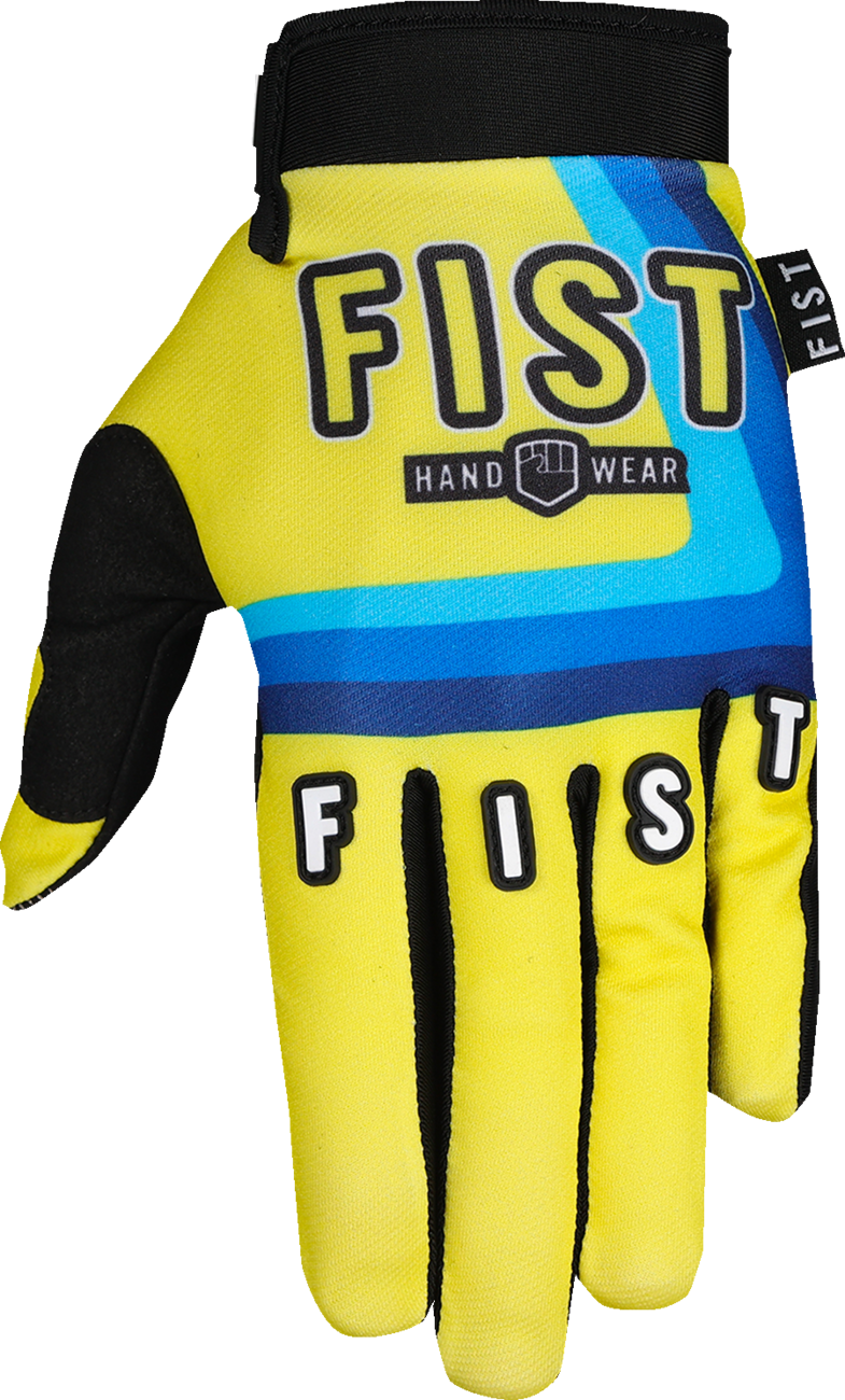 Yellow FIST HANDWEAR Strapped 90's gloves in size 2XL with adjustable straps and vintage 90s style design.