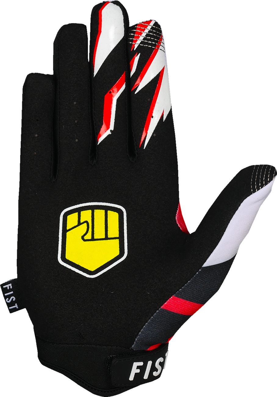 Red FIST HANDWEAR Strapped 90's gloves in large size, featuring a vintage style with strap details and bold color.